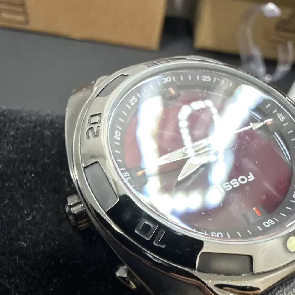 Fossil Men's Big Tic BG-2111 Color Change Red/Black New Batteries (E6)